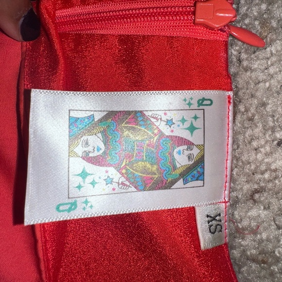 Queen of Sparkles Red Dress with Colorful Chili Pepper Embroidery - Picture 3 of 4